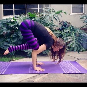 KDEER Ellen purple stripe leggings M